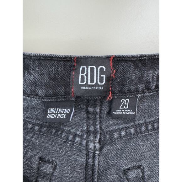 BDG Womens Denim Cut Off Jean Shorts 29 Black Girlfriend High Rise Cowboy Rock - Picture 6 of 12